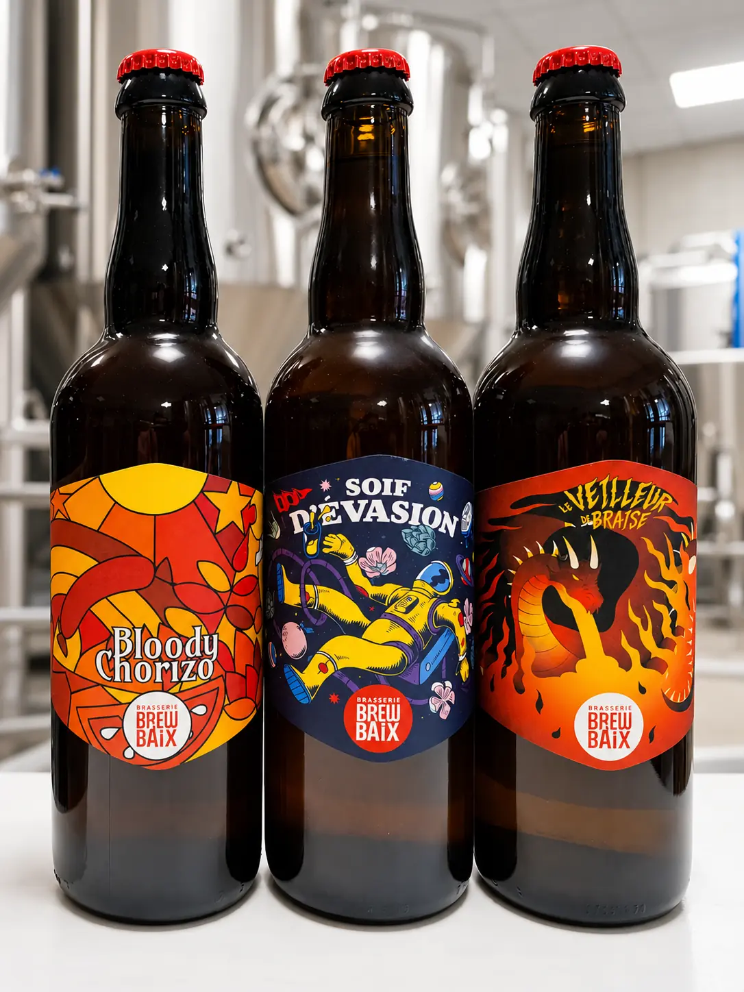 Bloody Chorizo, Soif d’Évasion et Le Veilleur de Braise, trois brassins ponctuels Brewbaix